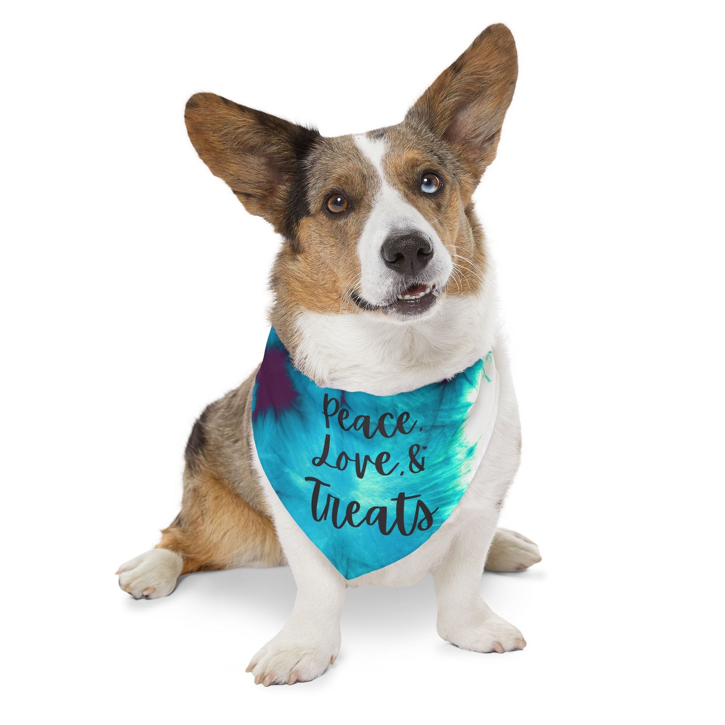 Peace, Love and Treats Dog Bandana Collar